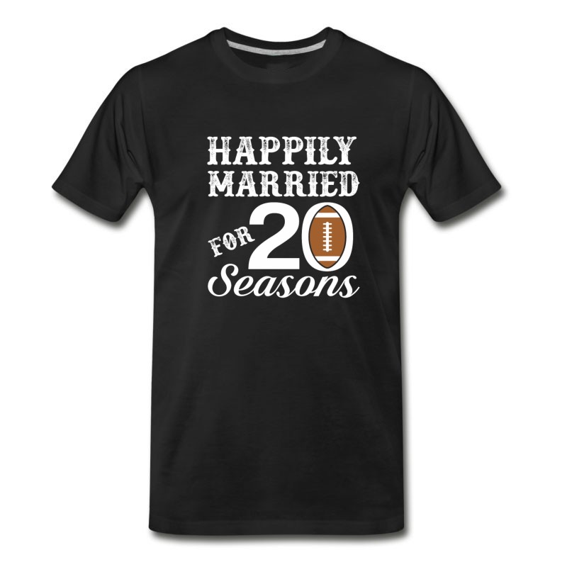 Men's 20th Wedding Anniversary Football Season T-Shirt