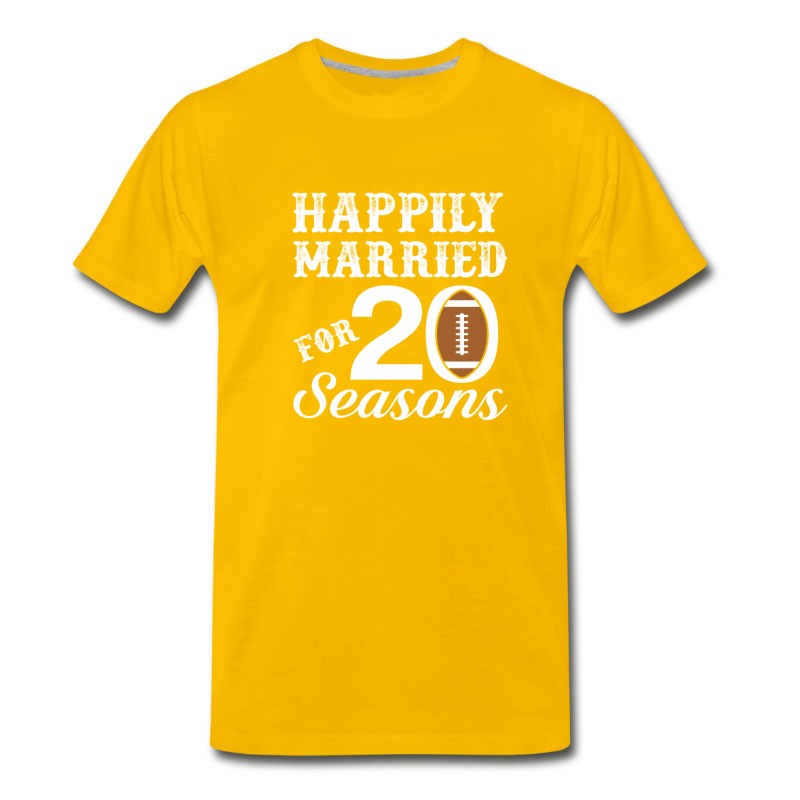 Men's 20th Wedding Anniversary Football Season T-Shirt