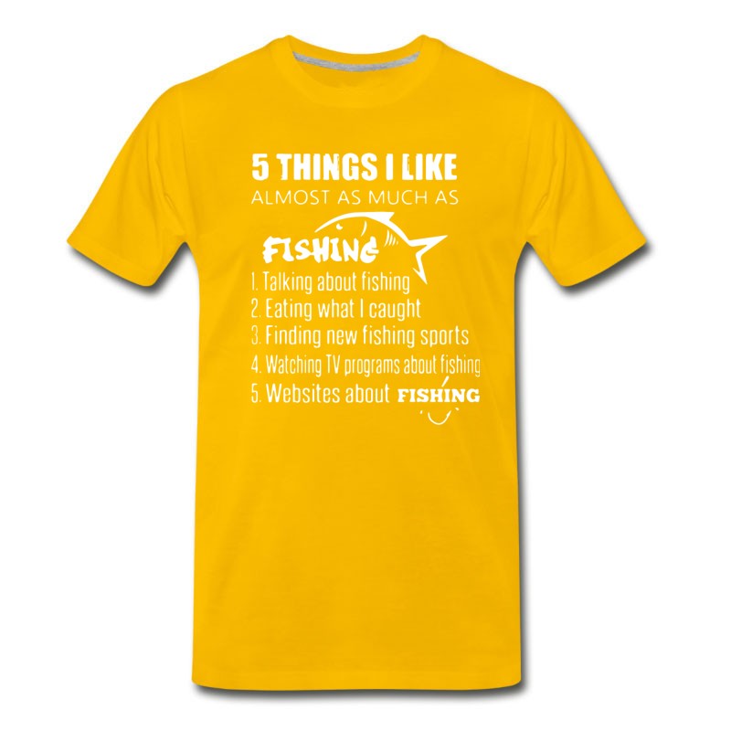 Men's 5 Things I Like Almost As Much As Fishing Talking T-Shirt