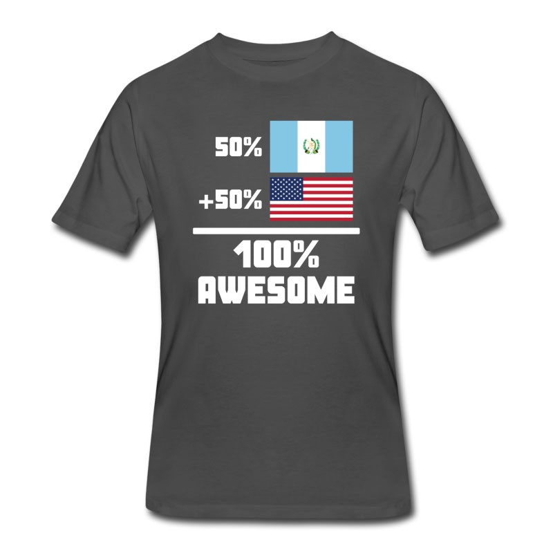 Men's 50% Guatemalan 50% American 100% Awesome Flag T-Shirt