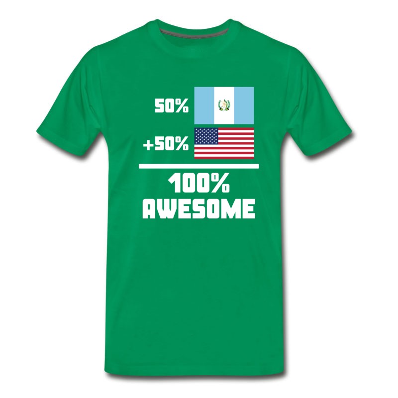 Men's 50% Guatemalan 50% American 100% Awesome Flag T-Shirt