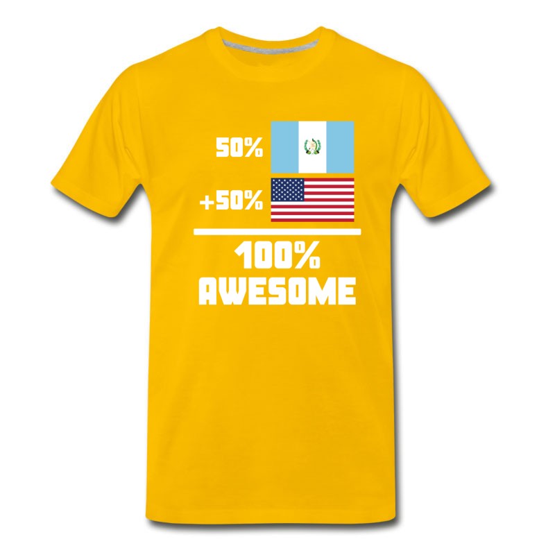 Men's 50% Guatemalan 50% American 100% Awesome Flag T-Shirt