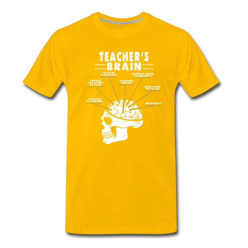 Men's A Teacher's Brain Funny Teacher T T-Shirt