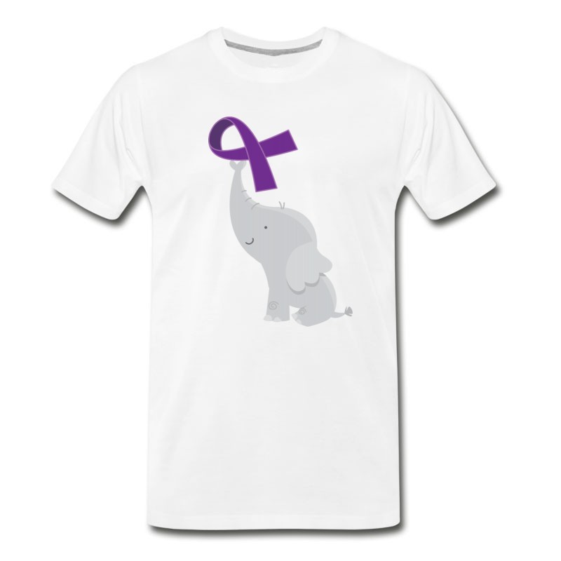 Men's Alzheimers Awareness Purple Ribbon Elephant T-Shirt