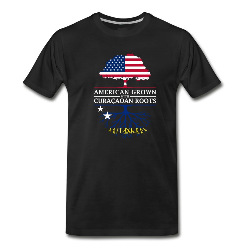 Men's American Grown With Curacaoan Roots Curacao Design T-Shirt