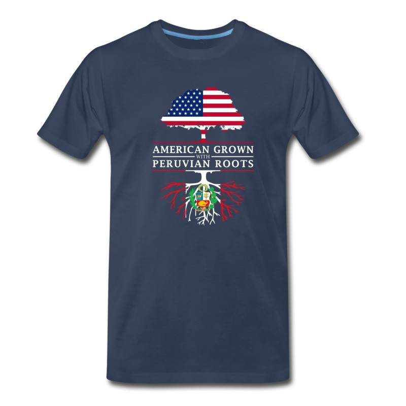 Men's American Grown With Peruvian Roots Peru Design T-Shirt