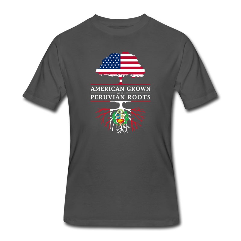 Men's American Grown With Peruvian Roots Peru Design T-Shirt