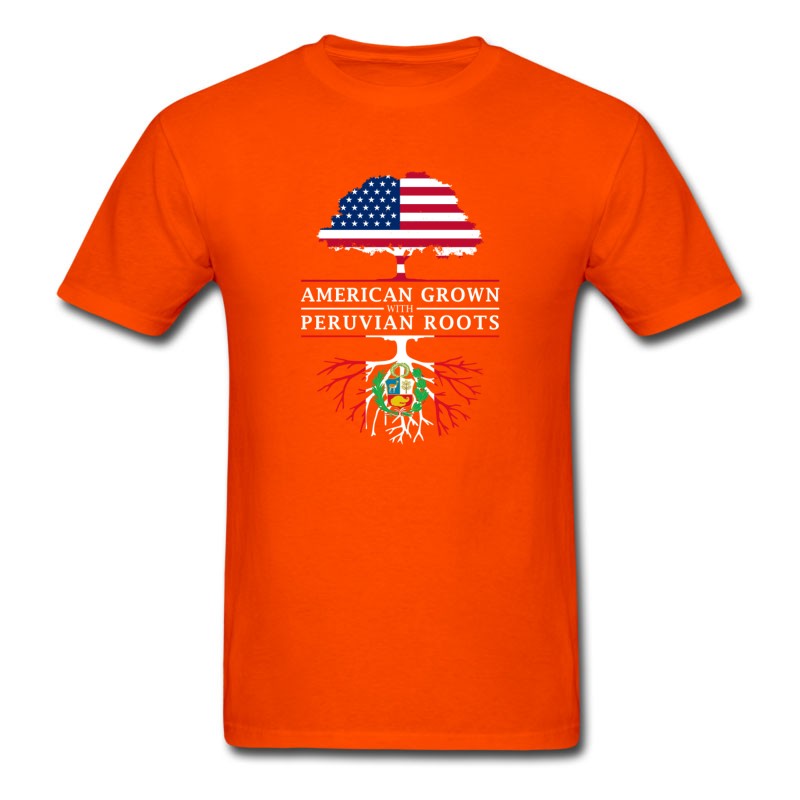 Men's American Grown With Peruvian Roots Peru Design T-Shirt