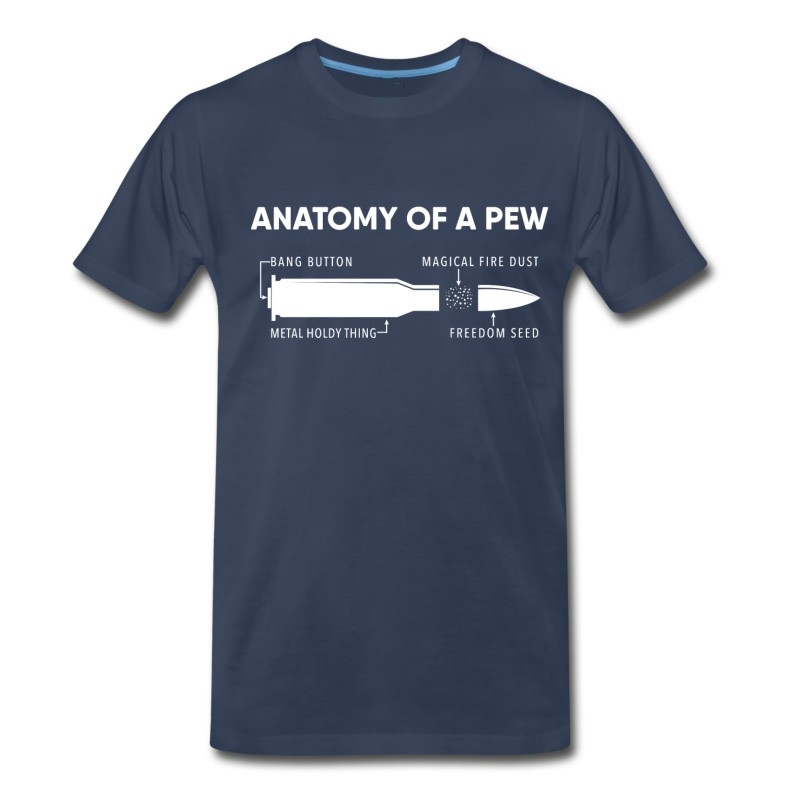 Men's Anatomy Of A Pew - Bullet Funny Gift T-Shirt