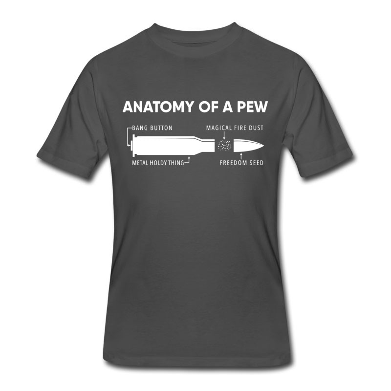 Men's Anatomy Of A Pew - Bullet Funny Gift T-Shirt