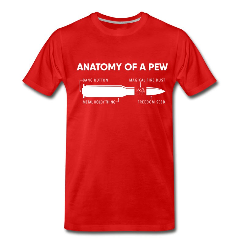 Men's Anatomy Of A Pew - Bullet Funny Gift T-Shirt