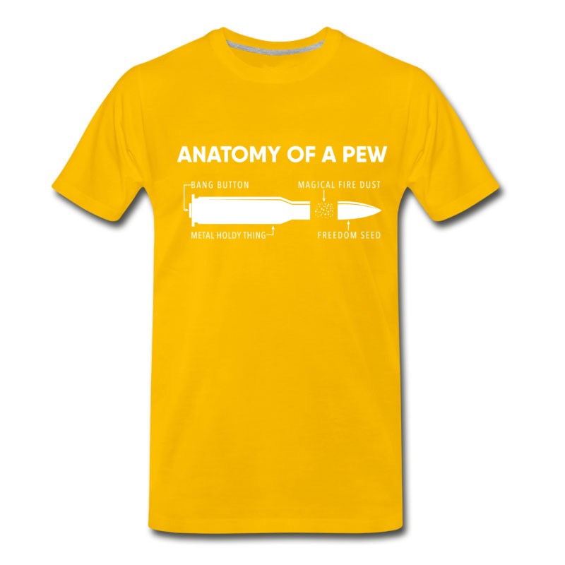 Men's Anatomy Of A Pew - Bullet Funny Gift T-Shirt