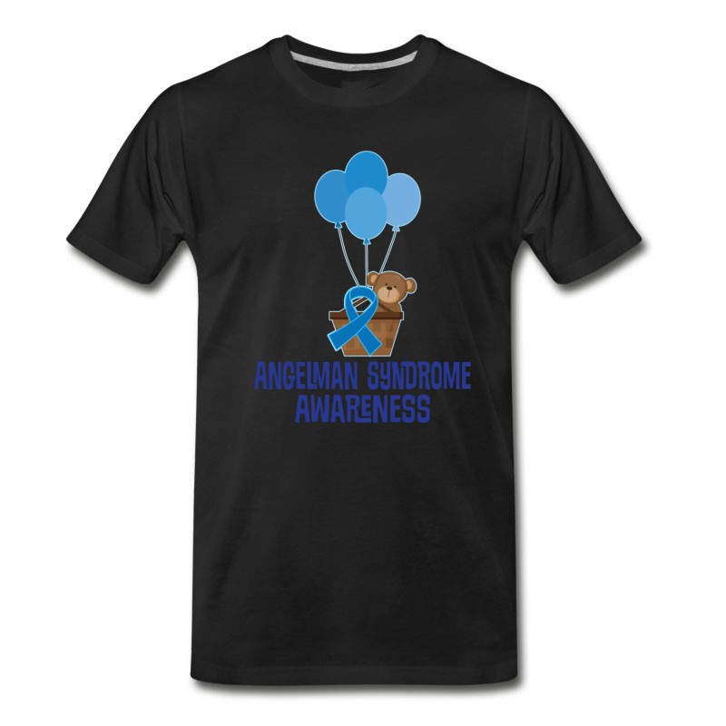 Men's Angelman Syndrome Awareness Ribbon Bear T-Shirt