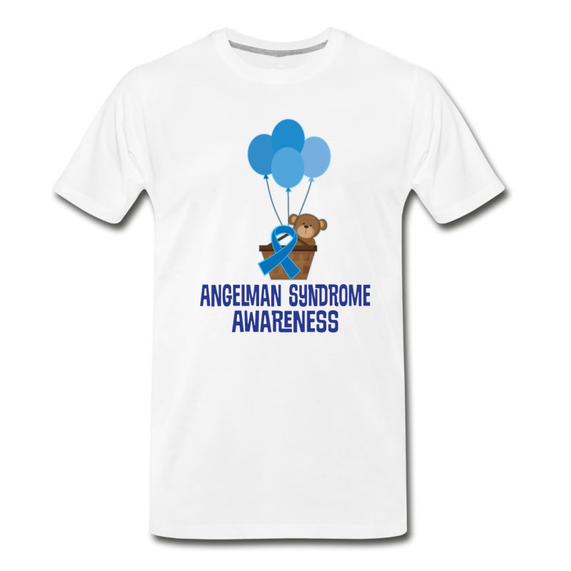 Men's Angelman Syndrome Awareness Ribbon Bear T-Shirt