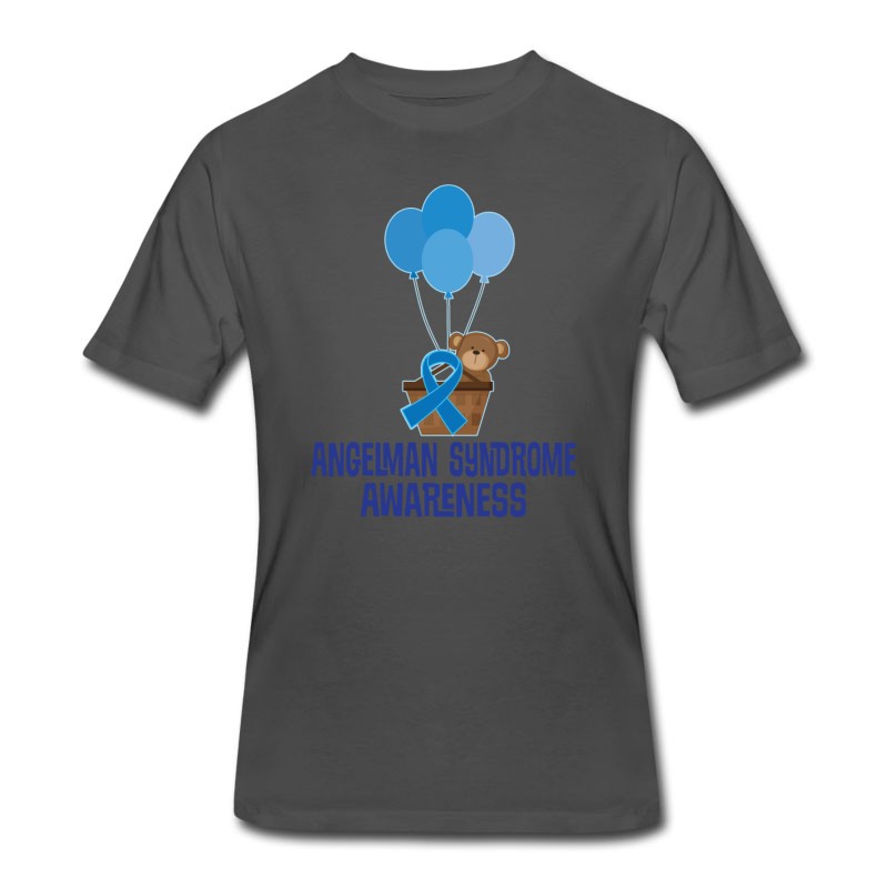 Men's Angelman Syndrome Awareness Ribbon Bear T-Shirt