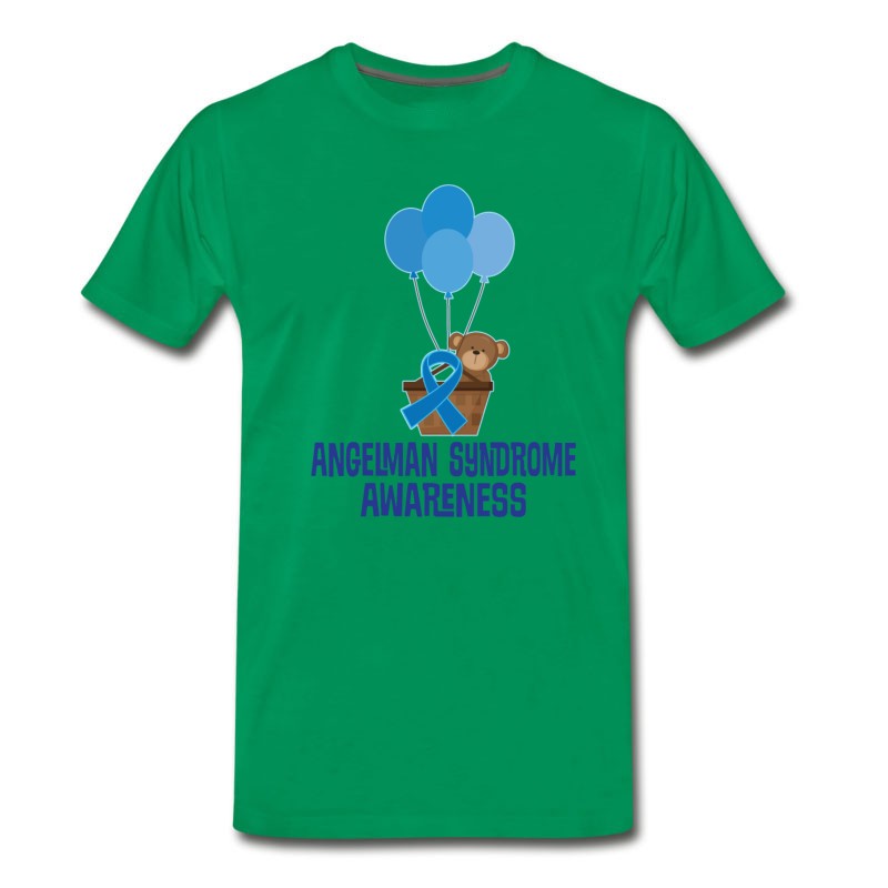 Men's Angelman Syndrome Awareness Ribbon Bear T-Shirt