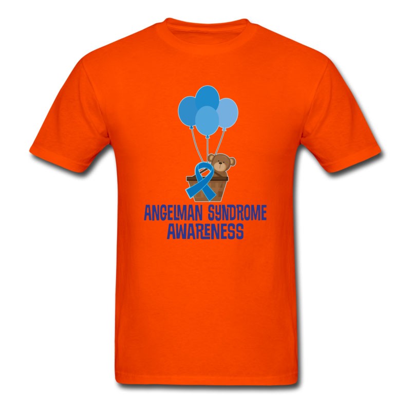 Men's Angelman Syndrome Awareness Ribbon Bear T-Shirt