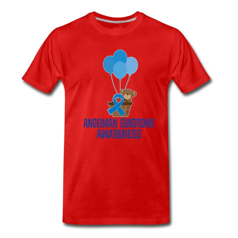 Men's Angelman Syndrome Awareness Ribbon Bear T-Shirt