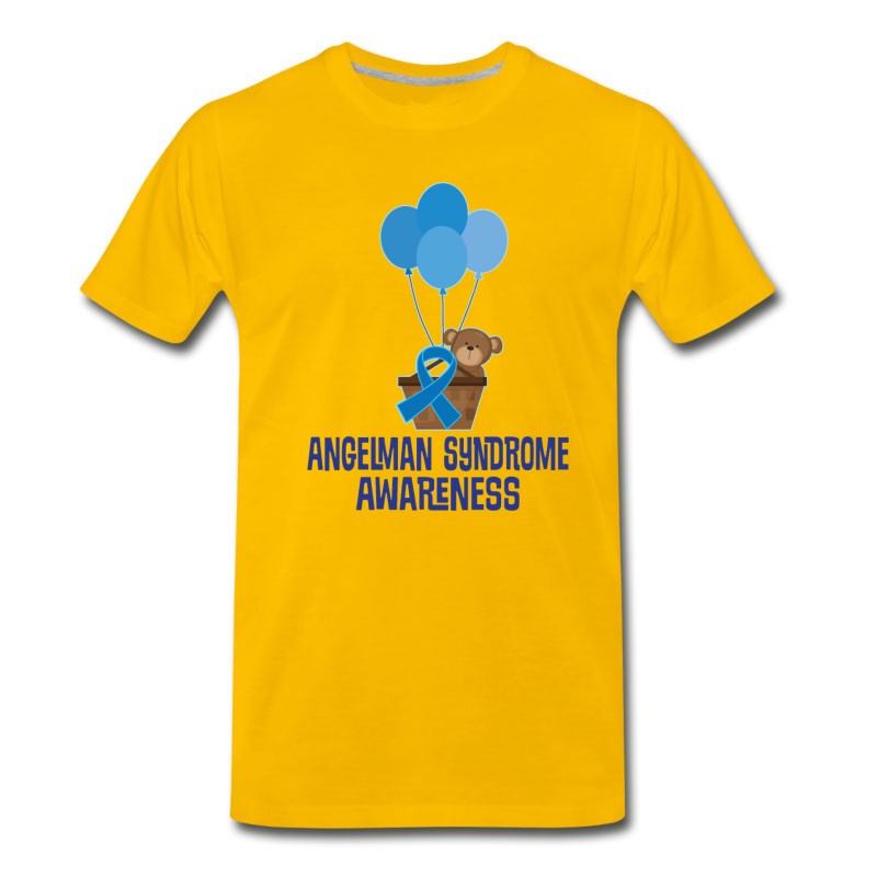 Men's Angelman Syndrome Awareness Ribbon Bear T-Shirt