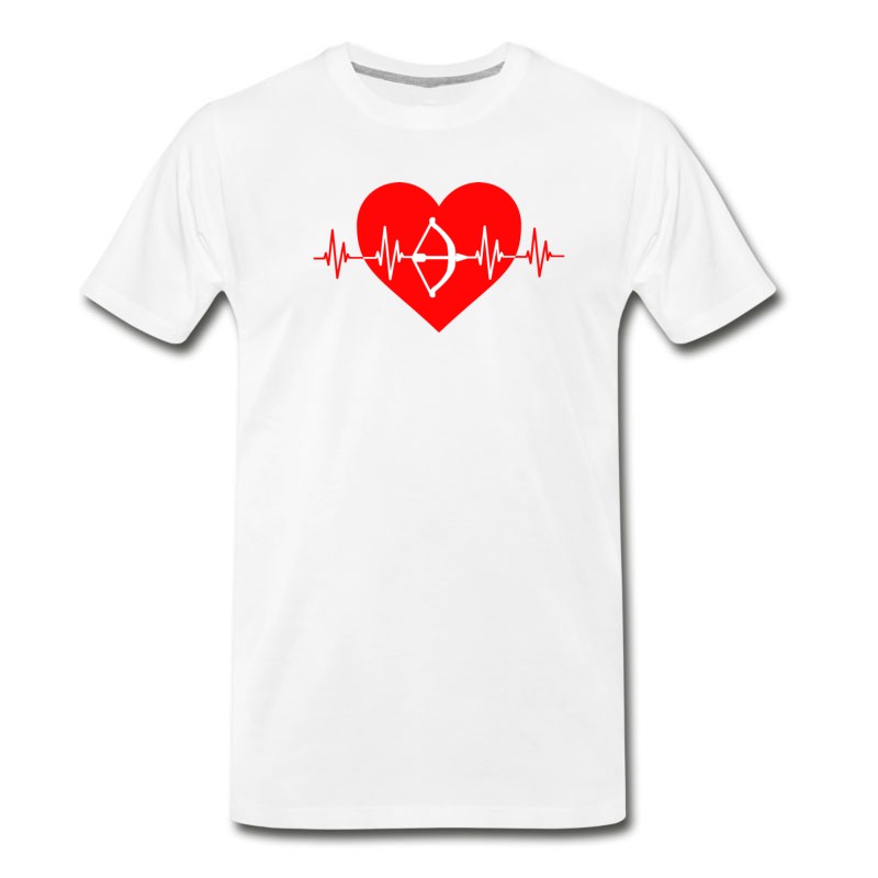 Men's Archery Heartbeat Archer Toxophilite Bow Arrow Design T-Shirt