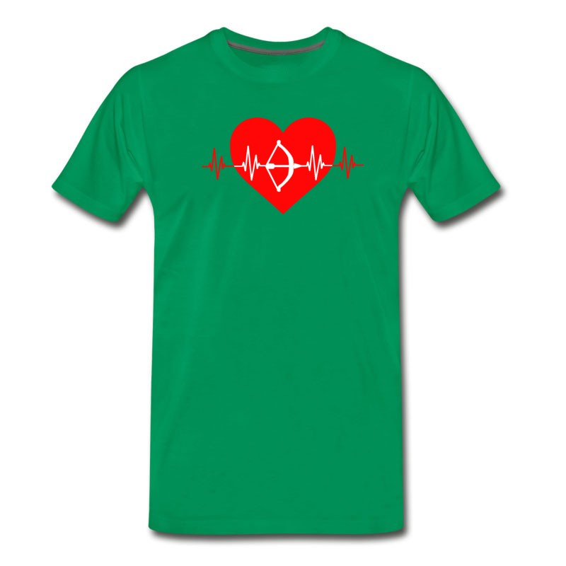 Men's Archery Heartbeat Archer Toxophilite Bow Arrow Design T-Shirt