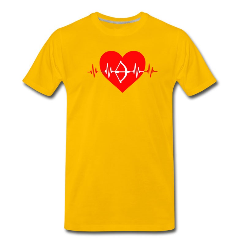 Men's Archery Heartbeat Archer Toxophilite Bow Arrow Design T-Shirt