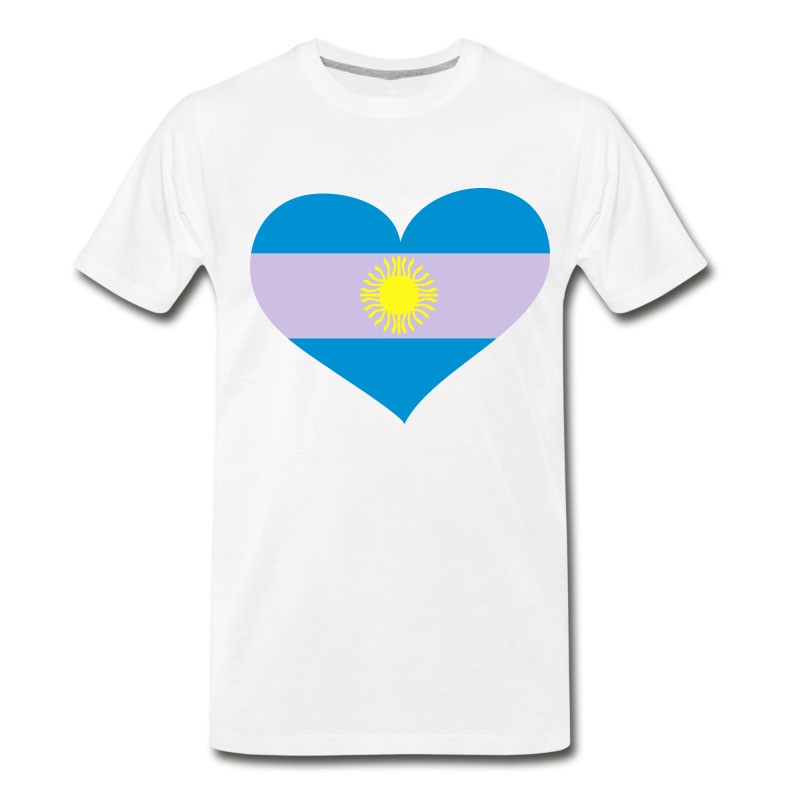 Men's Argentina Heart； Love Argentina T-Shirt