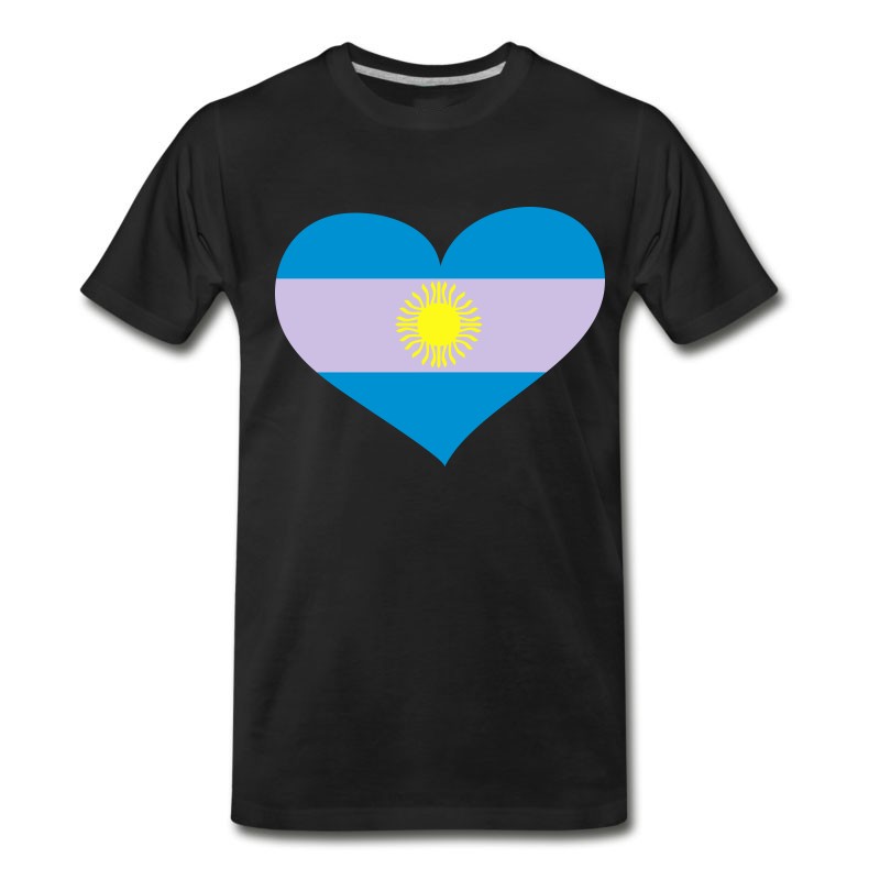 Men's Argentina Heart； Love Argentina T-Shirt