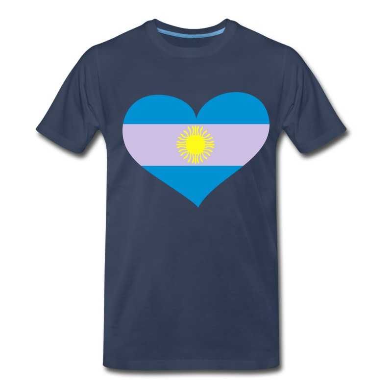 Men's Argentina Heart； Love Argentina T-Shirt