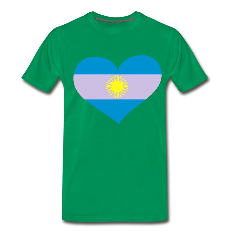 Men's Argentina Heart； Love Argentina T-Shirt