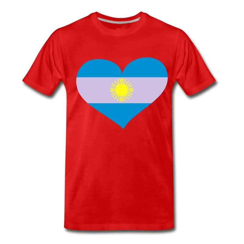 Men's Argentina Heart； Love Argentina T-Shirt