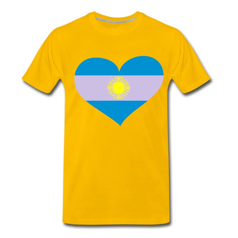 Men's Argentina Heart； Love Argentina T-Shirt