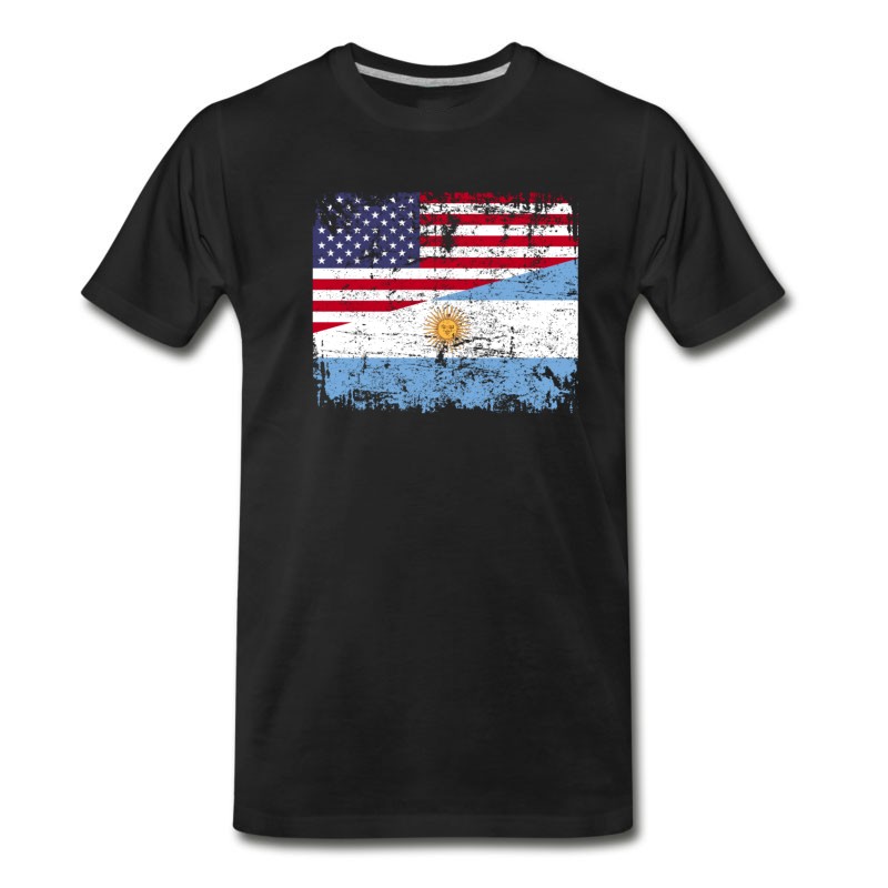 Men's ARGENTINIAN ROOTS | American Flag | ARGENTINA Gift T-Shirt