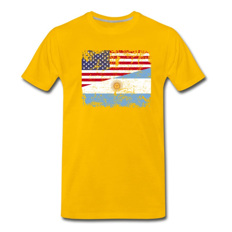 Men's ARGENTINIAN ROOTS | American Flag | ARGENTINA Gift T-Shirt