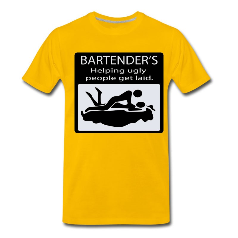 Men's Bartenders_helping_ugly_people T-Shirt