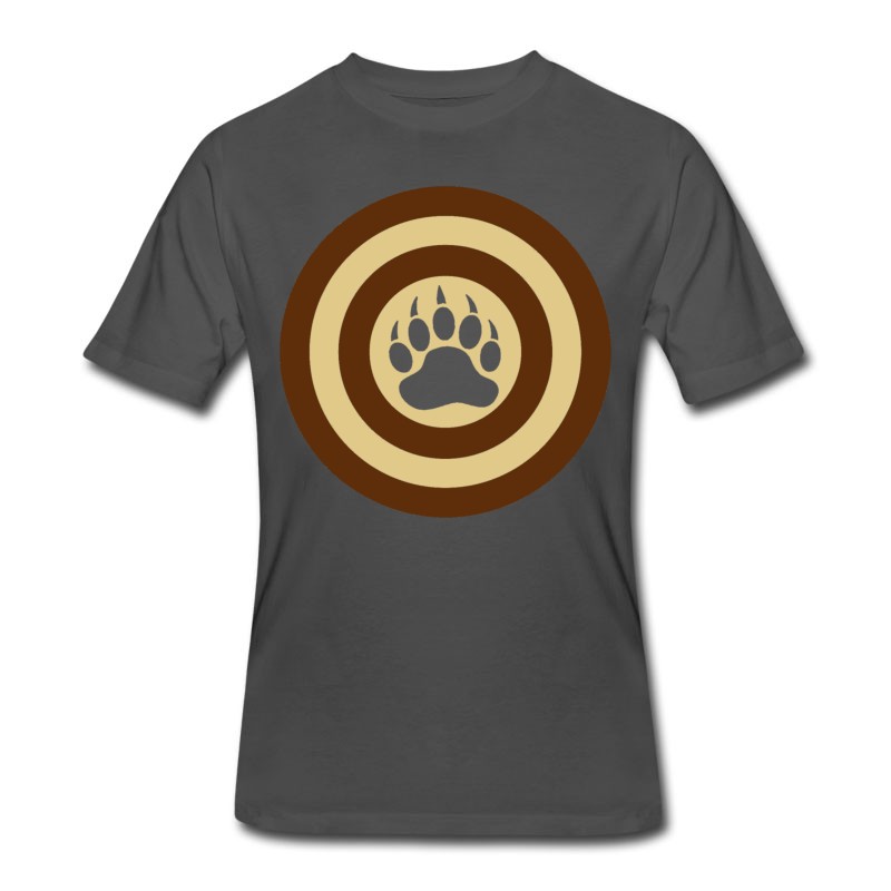 Men's Bear Pride Super Hero Shield Bear Paw T-Shirt