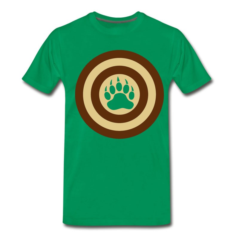 Men's Bear Pride Super Hero Shield Bear Paw T-Shirt