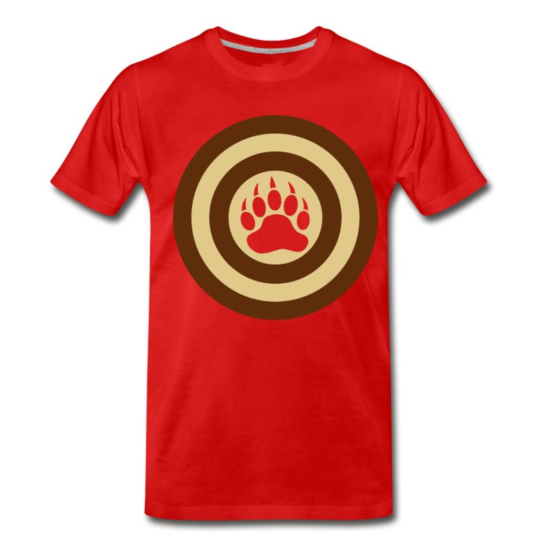 Men's Bear Pride Super Hero Shield Bear Paw T-Shirt