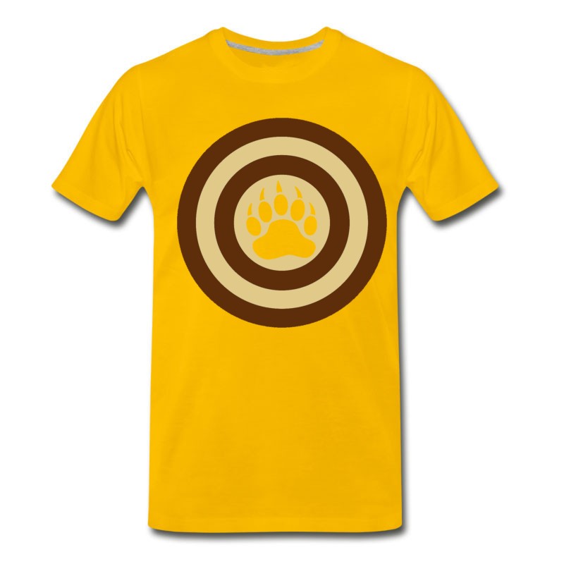 Men's Bear Pride Super Hero Shield Bear Paw T-Shirt