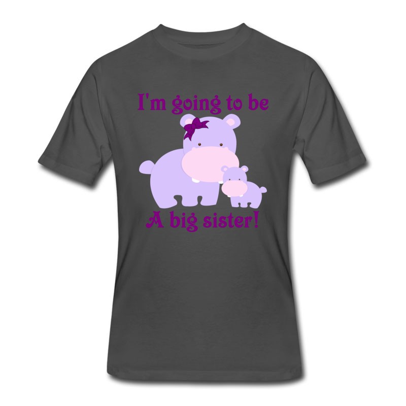 Men's Big Sister Purple Hippos New Baby T-Shirt