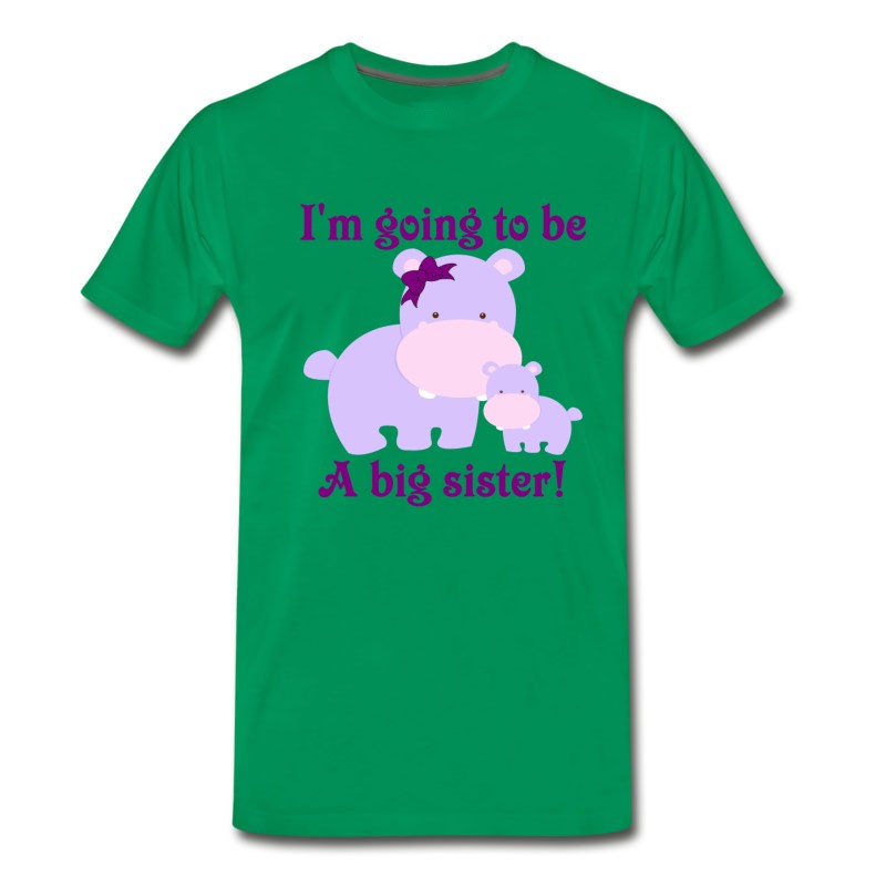 Men's Big Sister Purple Hippos New Baby T-Shirt