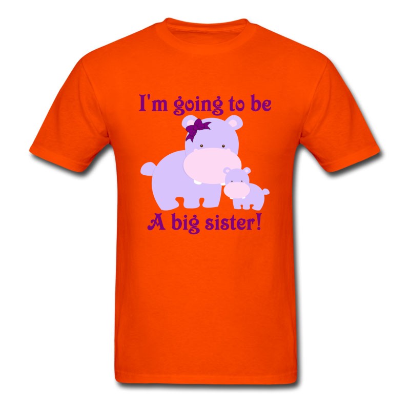 Men's Big Sister Purple Hippos New Baby T-Shirt