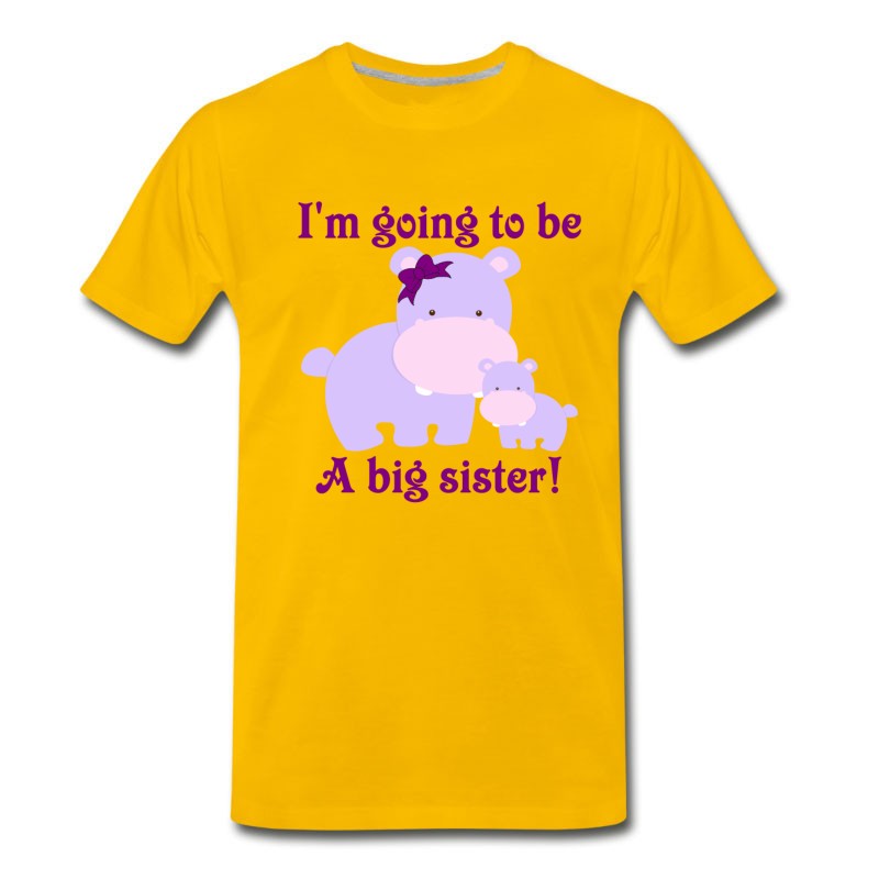 Men's Big Sister Purple Hippos New Baby T-Shirt