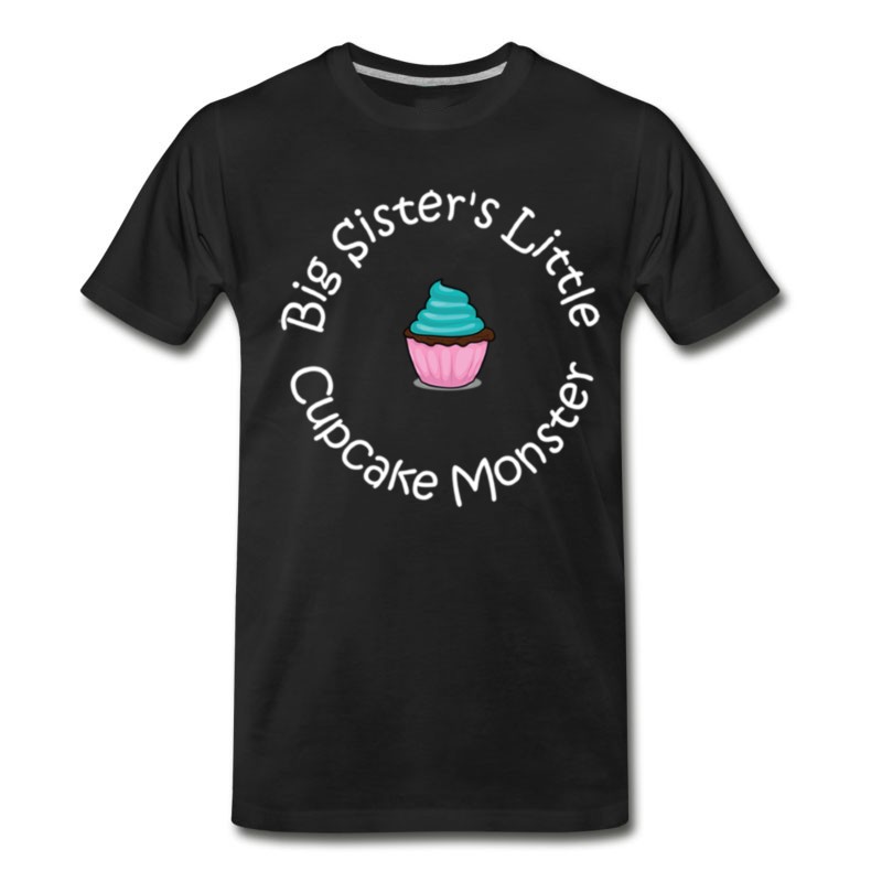 Men's Big Sister's Little Cupcake Monster Red T-Shirt