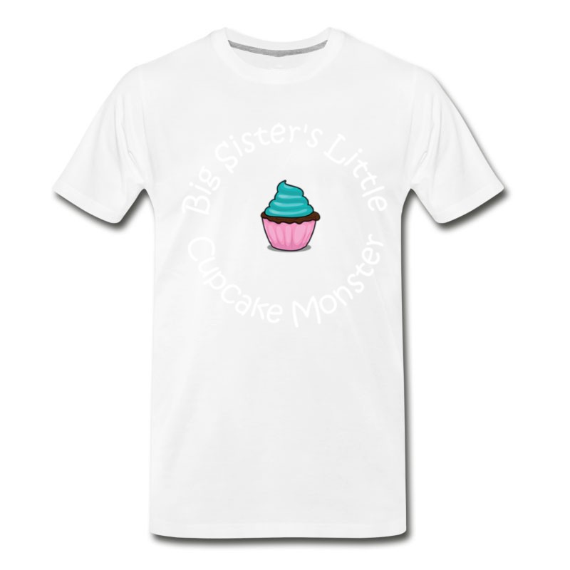 Men's Big Sister's Little Cupcake Monster Red T-Shirt