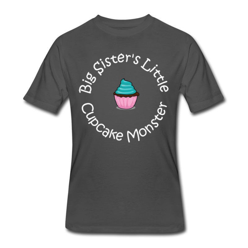 Men's Big Sister's Little Cupcake Monster Red T-Shirt