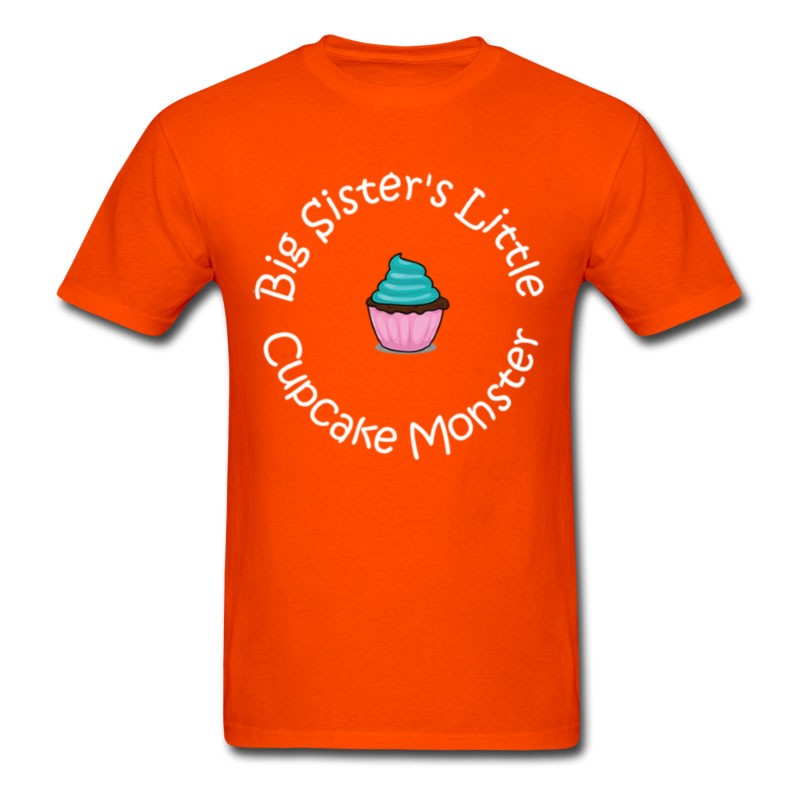 Men's Big Sister's Little Cupcake Monster Red T-Shirt