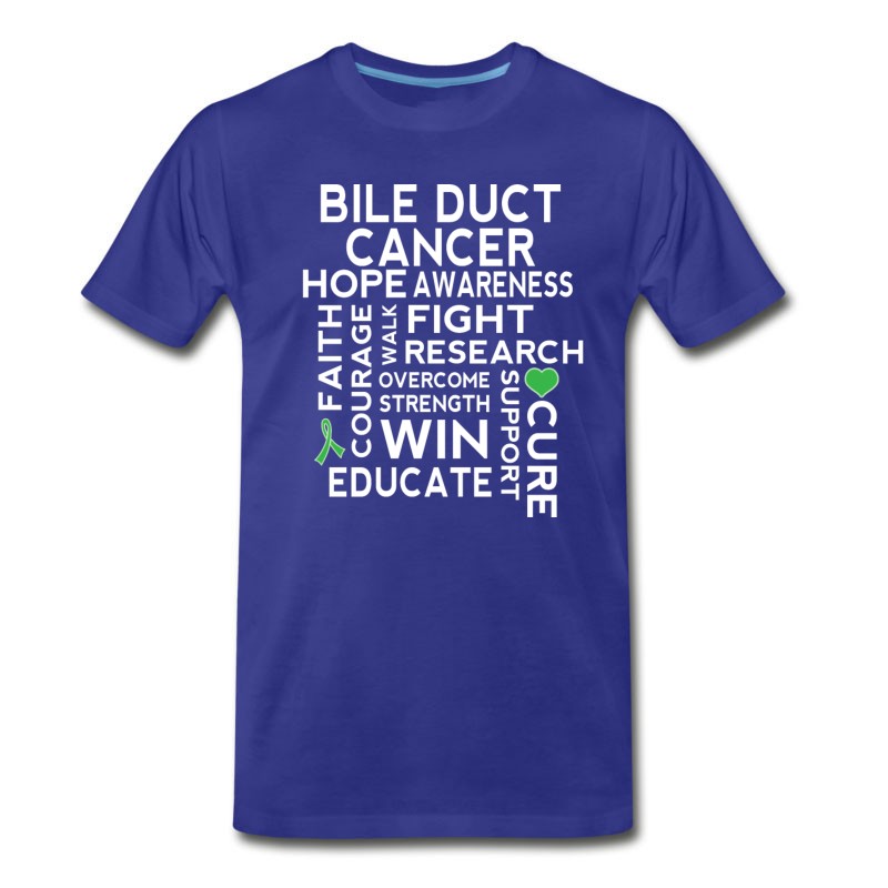 Men's Bile Duct Cancer Awareness Ribbon Saying T-Shirt