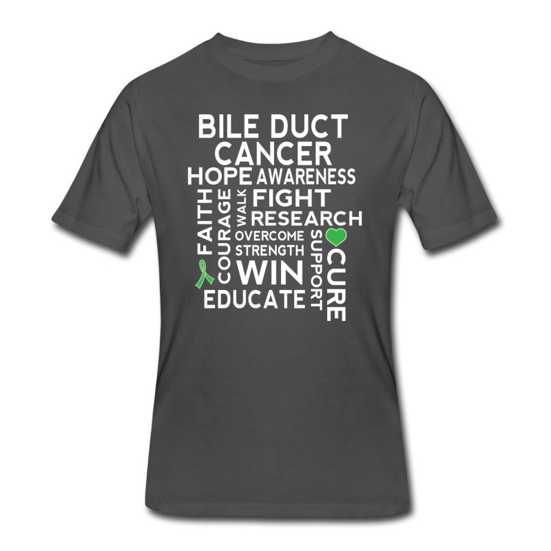 Men's Bile Duct Cancer Awareness Ribbon Saying T-Shirt