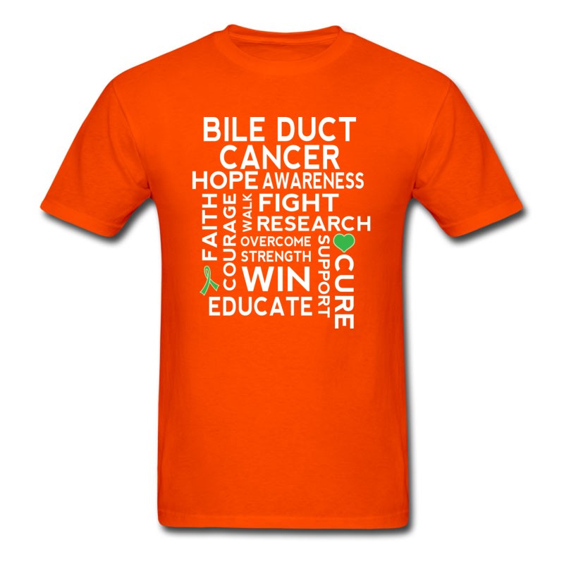 Men's Bile Duct Cancer Awareness Ribbon Saying T-Shirt